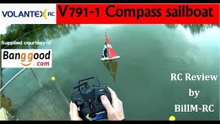 VolantexRC V7911 Compass RC Sailboat yacht review [upl. by Annuahs]