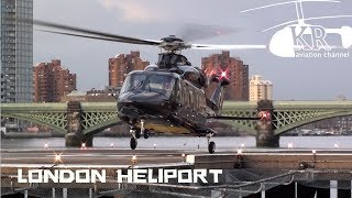 VIP AW139 landing startup and take off at London Heliport [upl. by Kennith78]