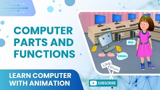 Basics of Computers  Computer Parts and Functions  Parts of Computer System Name  Animation [upl. by Olsen]