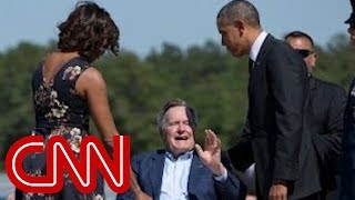 George H W Bush greets Obamas [upl. by Tteltrab]