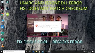 UNARCDLL ERROR  ISDONEDLL ERROR  UNARCDLL ERROR CODE 12 ERROR INSTALLING FITGIRL DODI REPACK [upl. by Narag]