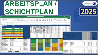 Arbeitsplan Excel  Schichtplan Excel Vorlage Tutorial Anleitung [upl. by Ycinuq294]