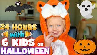 24 Hours with 6 Kids on Halloween [upl. by Kinimod]